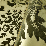 700015 Wallpaper flocking Brown gold metallic victorian damask velvet
