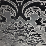700010 Wallpaper flocking black silver gray metallic damask velvet 3D