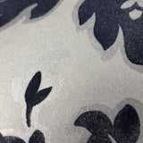 700011 Wallpaper flocking navy blue silver gray metallic damask velvet