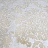 225006 Wallpaper flocking rustic beige Flocked vintage damask velvet wallcoverings roll