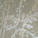 M5638 Wallpaper olive Textured floral off white gold metallic Damask fabric
