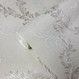 M5642 Wallpaper rolls grayish off white tan Textured floral Damask