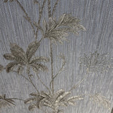 Z21146 Taupe gray bronze gold metallic floral faux grasscloth textured Wallpaper