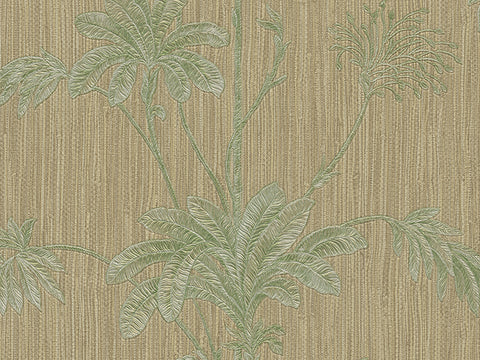 Z21148 Floral Green Beige Textured Wallpaper