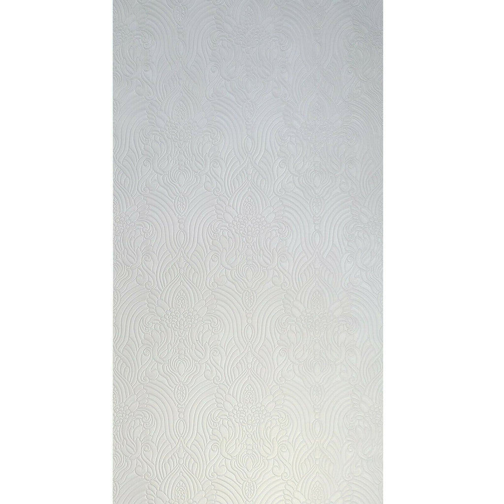 Z21801 Embossed off white gold Victorian damask faux fabric Wallpaper ...