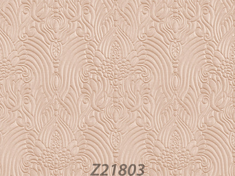 Z21803 Embossed Beige Cream Victorian damask faux fabric Wallpaper