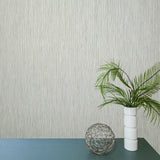 Z21819 Beige gray cream stria lines faux fabric plain Wallpaper