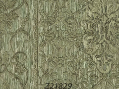 Z21829 Embossed Green bronze metallic Damascus textured Baroque