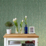 Z21830 Green bronze metallic stria lines faux fabric heavy plain wallpaper 
