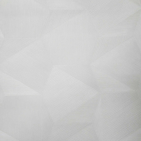 Z21844 White Hexagon triangle faux fabric textured 3D illusion wallpaper