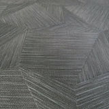 Z21852 Charcoal Black Hexagon triangle faux fabric textured 3D illusion wallpaper