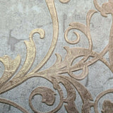 Z2935 Gray Bronze faux wrought iron Victorian damask Wallpaper