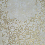 Z2939 Yellow beige gold metallic faux iron Victorian damask Wallpaper