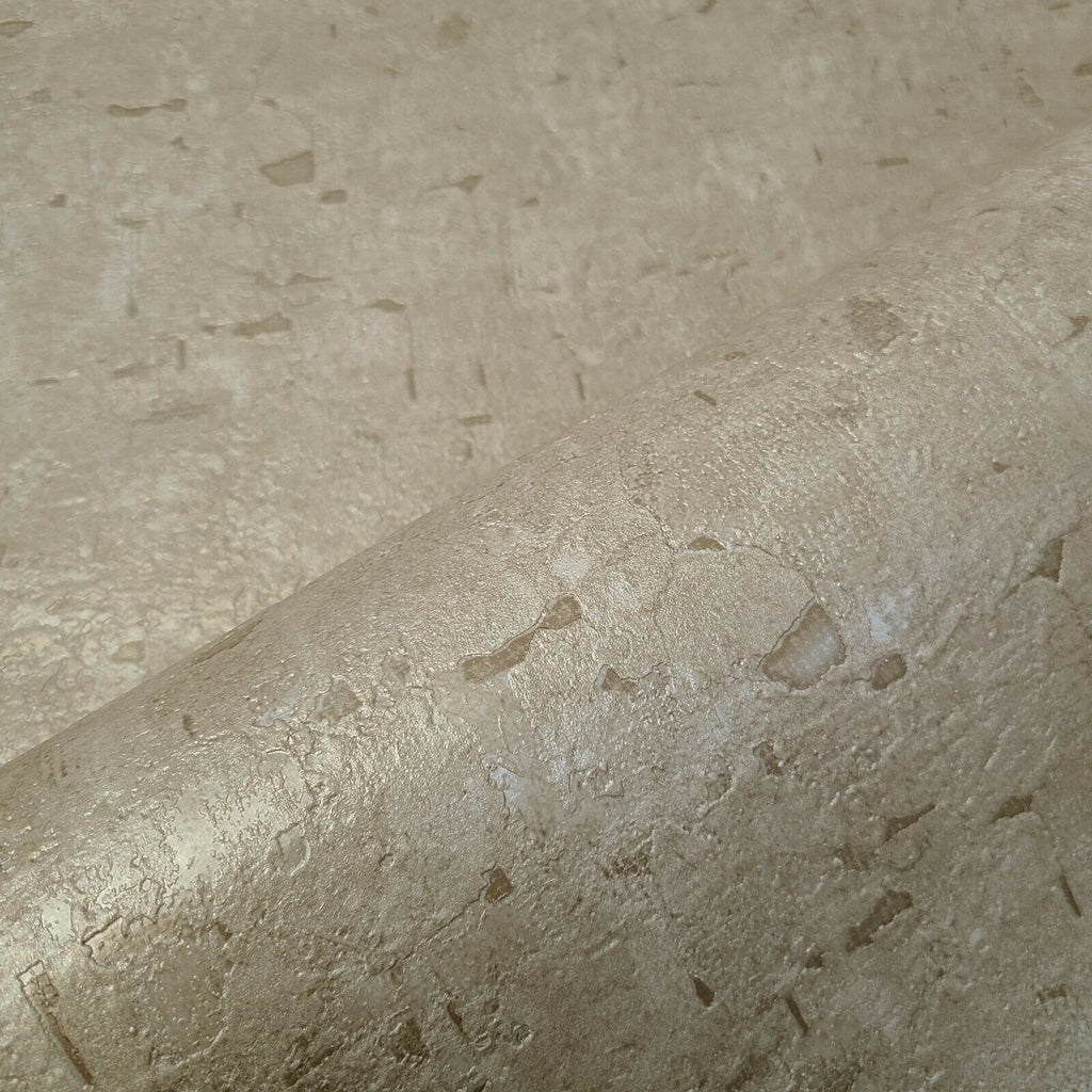 Z2942 Plain tan brass metallic faux plaster textured Wallpaper ...