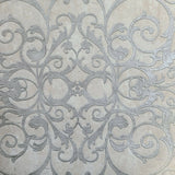 Z2943 Gray Tan Silver faux wrought iron Victorian damask Wallpaper