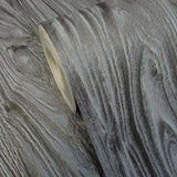 Z3428 Zambaiti Charcoal Gray Silver metallic faux wood textures Wallpaper