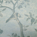 Z3450 Floral Baby blue Teal Beige Gold flower trees birds Wallpaper