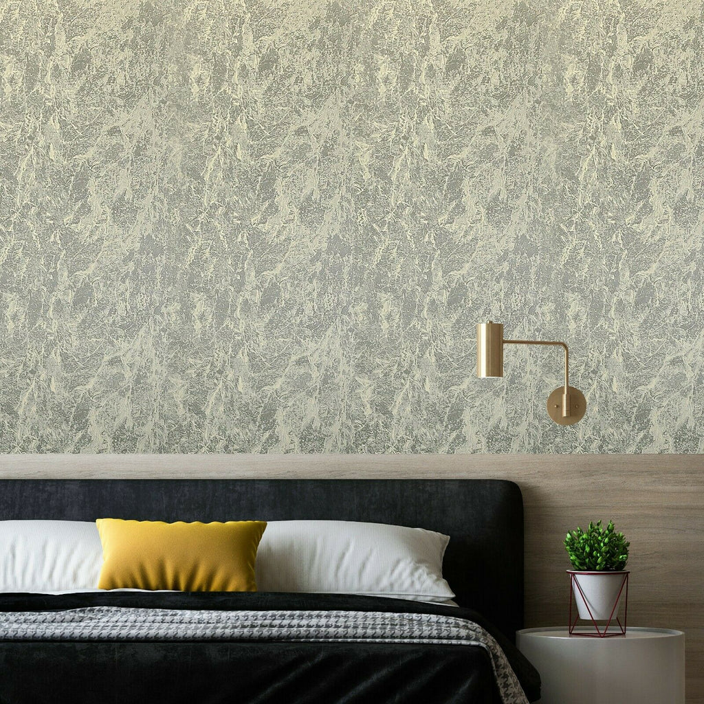 Z3452 Brass Gold metallic faux plaster texture modern textured Wallpap ...