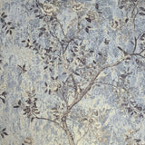 Z3454 Floral Gray Bronze gold flower trees birds textured Wallpaper