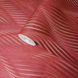 Z41202 Zambaiti Zig zag wave lines Red gold metallic faux fabric textured Wallpaper - wallcoveringsmart