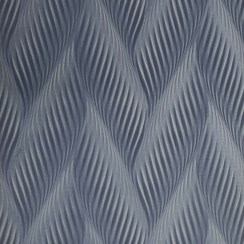 Z41255 Zambaiti Zig zag wave navy blue silver metallic faux fabric textured Wallpaper