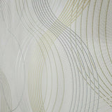 Z44515 Zambaiti yellow beige gray gold metallic wave Textured wavy lines wallpaper