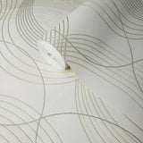 Z44517 Zambaiti beige cream gold metallic wave Textured wavy lines 3D wallpaper