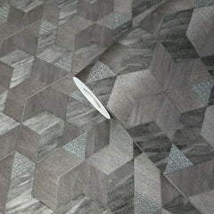 【限定セール！】 Zambaiti Z44523 Charcoal geometric skin cow faux Gray 帽子