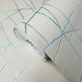 Z44549 Zambaiti Modern beige tan cream blue metallic Textured lines wallpaper