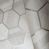 Z44807 Lamborghini Hexagon taupe metallic fabric textured Geometric 3D Wallpaper - wallcoveringsmart