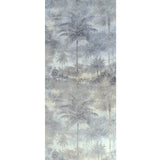 Z44901 Zambaiti Gray Blue gold floral tropical palm leaves Wallpaper