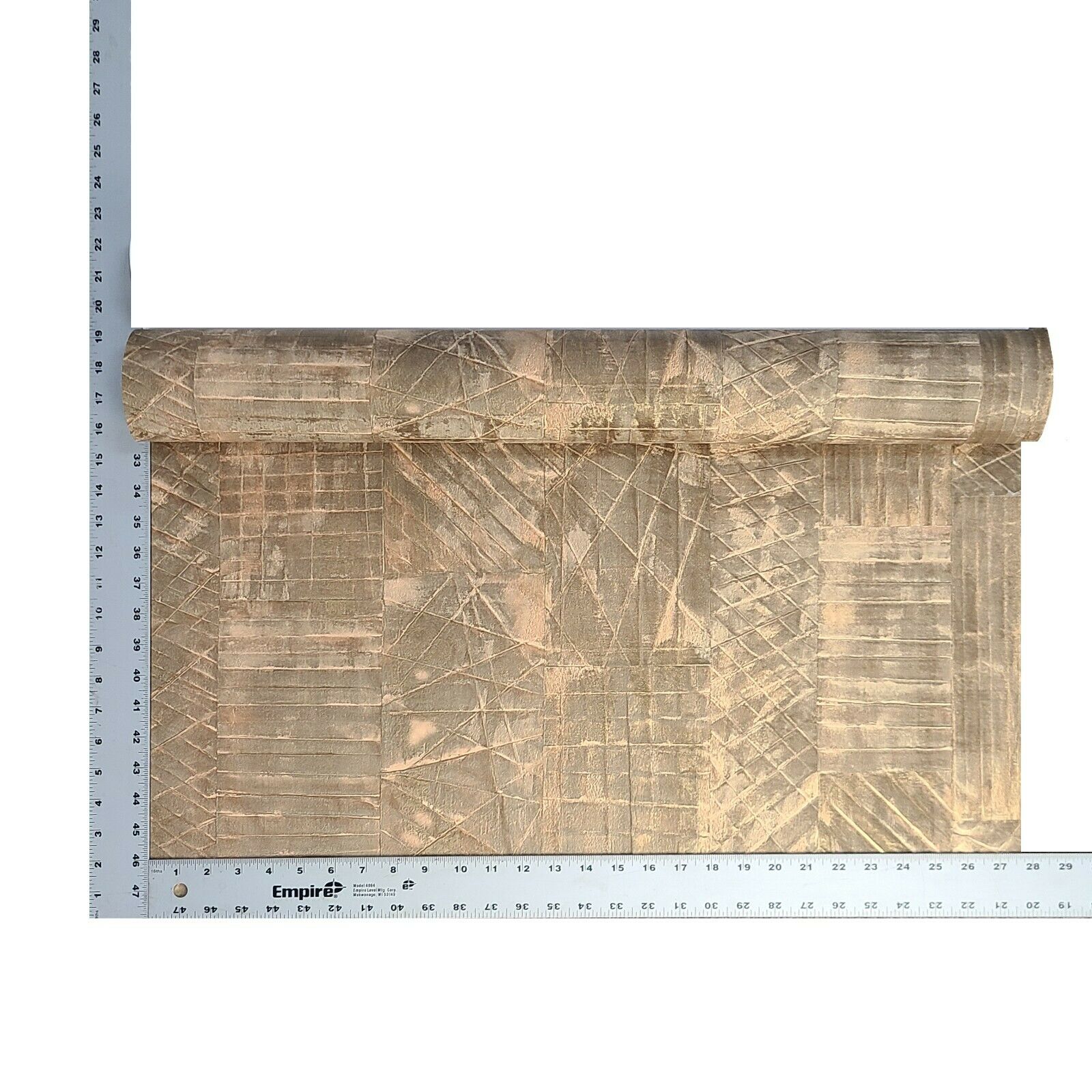 Z44945 Geometry lines Ginger copper faux Industrial leather