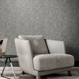 Z44953 Black White Gray faux fabric textured lines plain Wallpaper