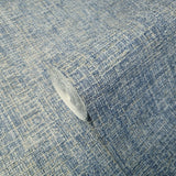 Z44957 Blue Gray Gold faux fabric textured lines plain Wallpaper - wallcoveringsmart