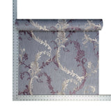 Z5519 Zambaiti Dark grey beige purple floral damask faux plaster Wallpaper