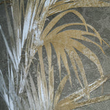 Z5565 Modern Bronze white gold metallic floral tropical palm leaves textured wallpaper