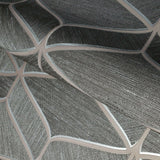 Z63038 Zambaiti Gray black copper metallic faux fabric textured waved Wallpaper