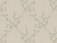 Z66856 Off white brass metallic blue flowers plants