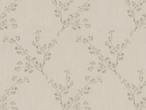 Z66832 Contemporary Beige Satin Flowers textured wallpaper 3D
