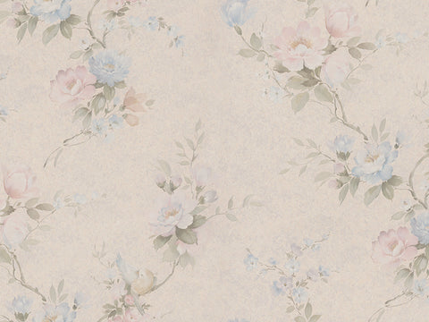 Z66861 Beige Satin Flowers wallpaper non-woven textured 3D