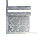 Z72007 Zambaiti Gray silver metallic Victorian damask faux silk Wallpaper
