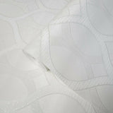 Z72035 Zambaiti Ogee White diamonds textured lines Geometric 3D Wallpaper