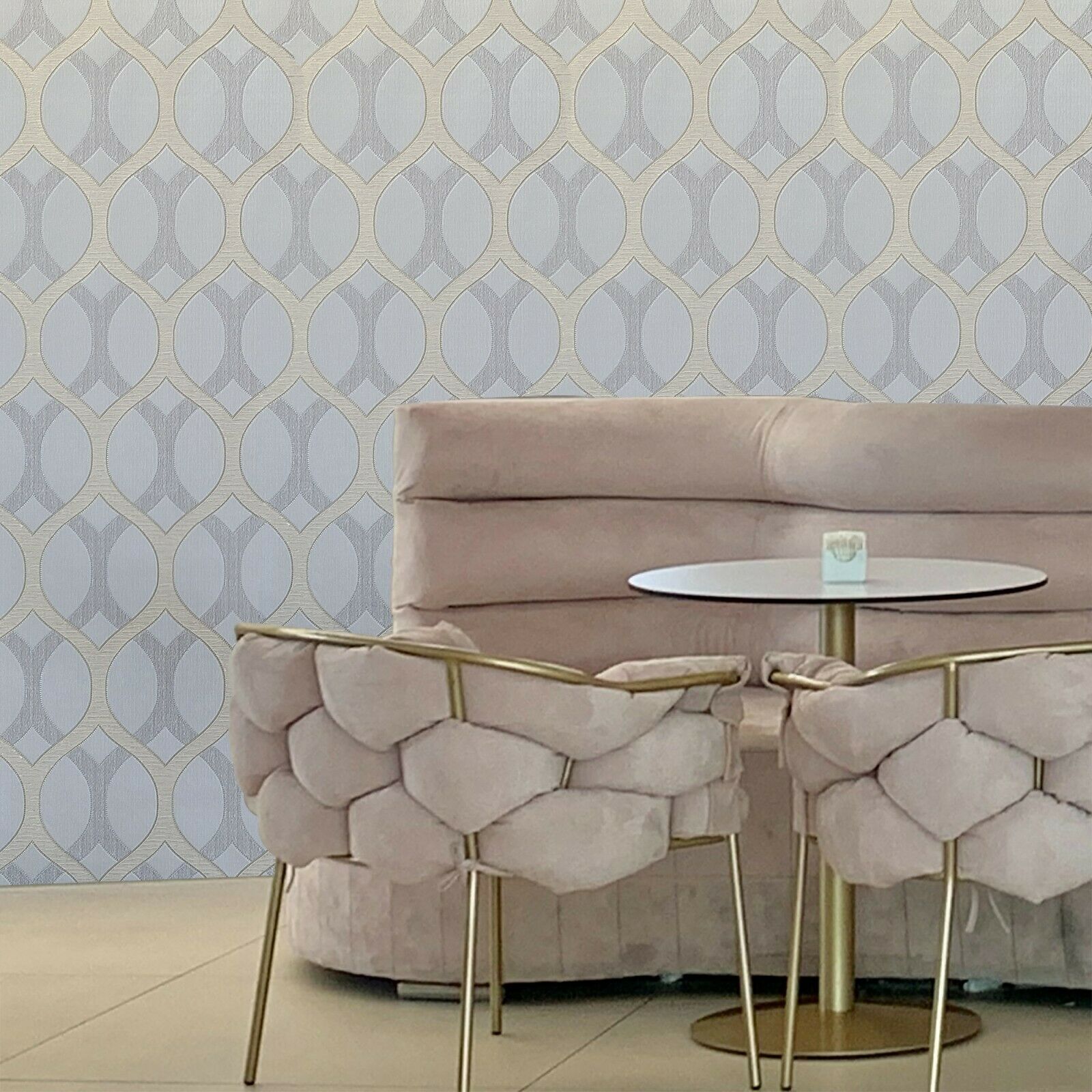 Zion Metallic Wallpaper in Grey and Gold - Wallpaper from I Love