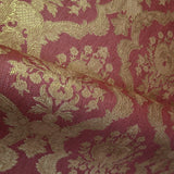 Z72046 Zambaiti burgundy gold metallic Victorian faux fabric damask Wallpaper