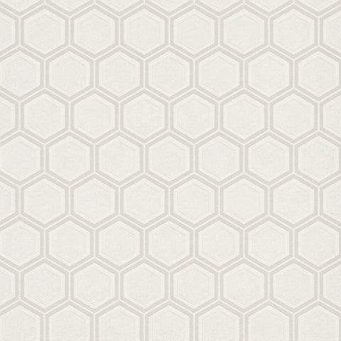Z76022 Vision Geometric Hexagon Cream Contemporary Textured Wallpaper 3D