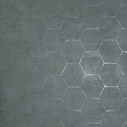 Z90048 LAMBORGHINI 2 Hexagon Geometric Textured Gray Silver Wallpaper