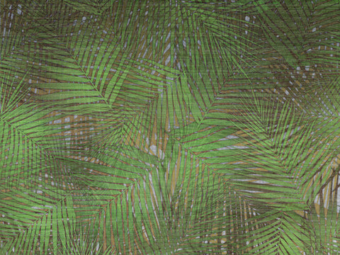 Z90067 LAMBORGHINI 2 Floral Leaves Green Gray 3d Textured Panel