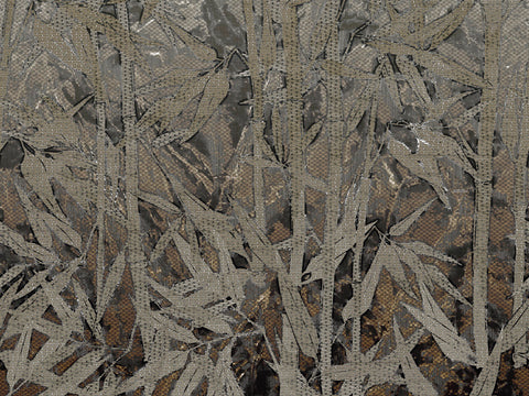 Z90071 LAMBORGHINI 2 Floral Leaves Brown Gray 3d Textured Panel