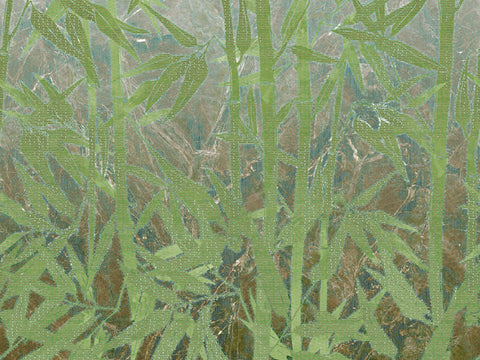 Z90072 LAMBORGHINI 2 Floral Leaves Green 3d Textured Panel