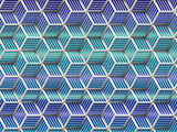 Z90082 LAMBORGHINI 2 Geometric Cube Purple Blue Green 3D Illusion Panel
